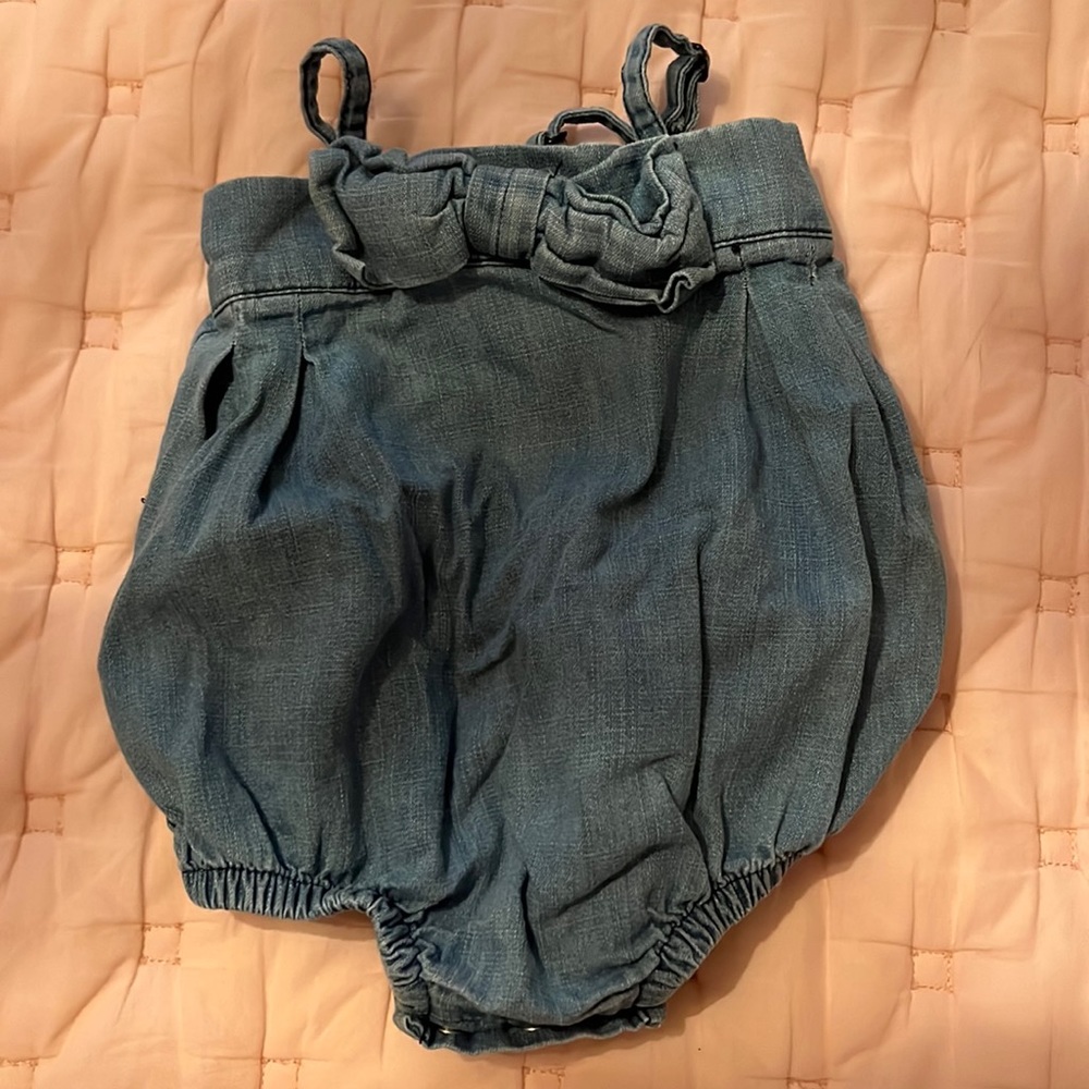 Ruffle Butts Demin Romper 6-12m